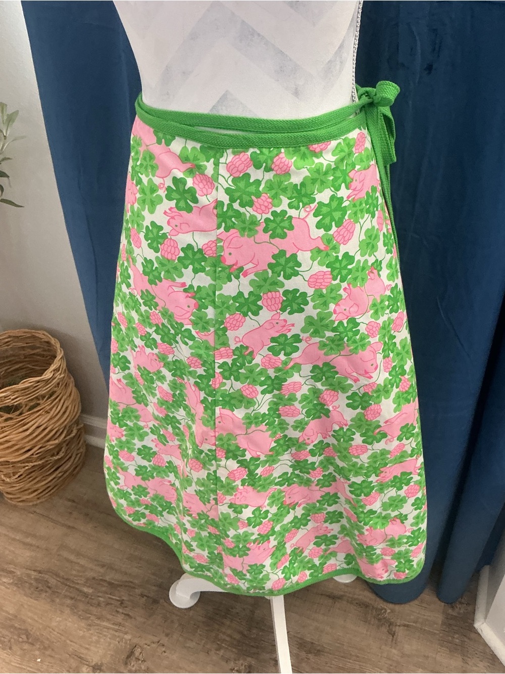 Vintage 1970’s Wrap Skirt NWT Old stock Meadowbank Connecticut Pig Print